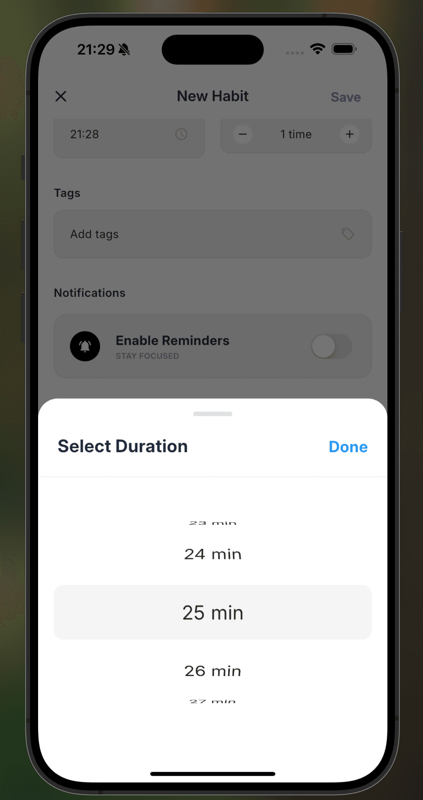 Add completion timer for habits